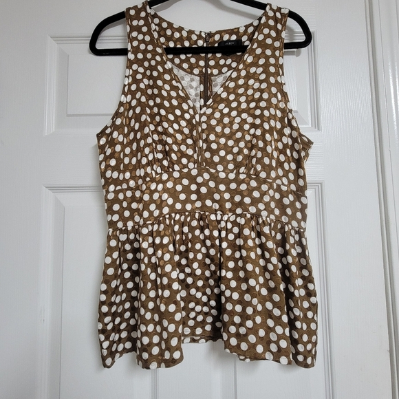 J.crew V- Neck Jacquard Dot Peplum Top - Picture 1 of 8
